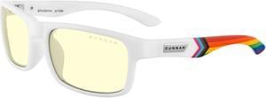 Gunnar Enigma, Pride Edition Computer Eyewear with GUNNAR-Focus, White Frame, Amber Lens, 65% Blue Light and 100% UV Protection, ENI-11701