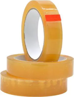 WOD BCST Biodegradable Packaging Tape, Clear, 1 inch x 72 yds (Pack of 3) Cellophane Stationery Eco Friendly Tape for Carton Sealing, Moving, Shipping, & Office