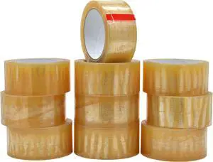 WOD BCST Biodegradable Packaging Tape, Clear, 2 inch x 72 yds (Pack of 10) Cellophane Stationery Eco Friendly Tape for Carton Sealing, Moving, Shipping, & Office