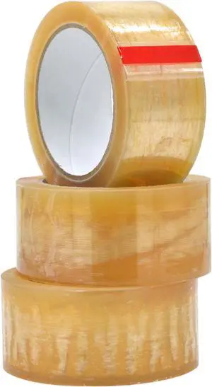 WOD BCST Biodegradable Packaging Tape, Clear, 2 inch x 72 yds (Pack of 3) Cellophane Stationery Eco Friendly Tape for Carton Sealing, Moving, Shipping, & Office