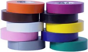 WOD EL-766AW Professional Grade Electrical Tape General Purpose Rainbow UL/CSA listed core: 1 inch X 66 ft - Use At No More Than 600V & 176F (Pack of 8)