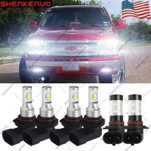 For  Silverado 1500 2500 HD 2004-2006 LED Headlight + FOG light Bulbs Combo