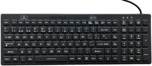 Spanish Layout Backlit Industrial Silicone Full Size Keyboard IKB106BL-S