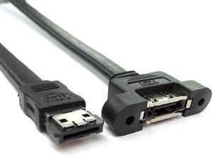 Panel Mount E-SATA ESATA E SATA Male to Female M/F High Speed Data Sync Extension PC Cable Line Shielding Design 50cm