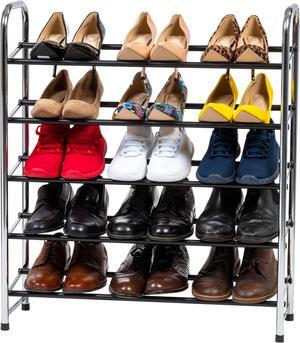 IRIS USA 5-Tier Shoe Storage Organizer, Silver