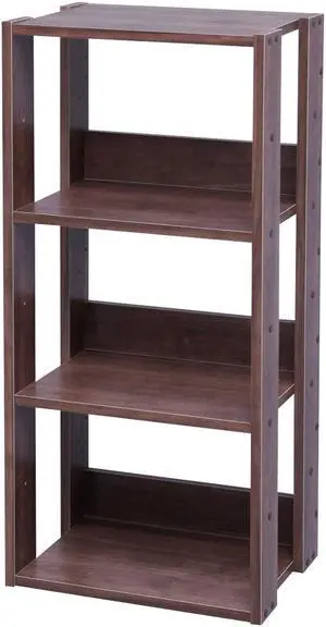 IRIS Mado 3-Shelf Open Wood Shelving Unit, Brown