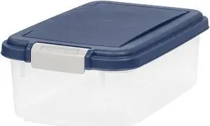 IRIS Airtight Pet Food Storage Container for Treats, 12 Quart, Navy