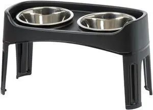 IRIS Large Plastic Elevated Feeder, Black