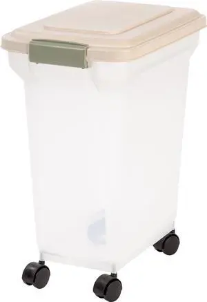 IRIS 28 Quart Airtight Pet Food Container, Almond