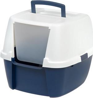 IRIS Jumbo Hooded Litter Box without Scoop, Navy