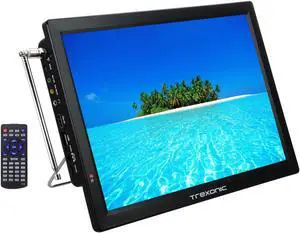 Trexonic TRX-14D 14 in. Portable Rechargeable LED TV with HDMI & SD-MMC