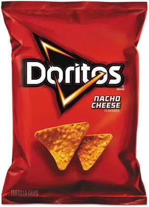 Nacho Cheese Tortilla Chips, 1.75 oz Bag, 64/Carton 44375