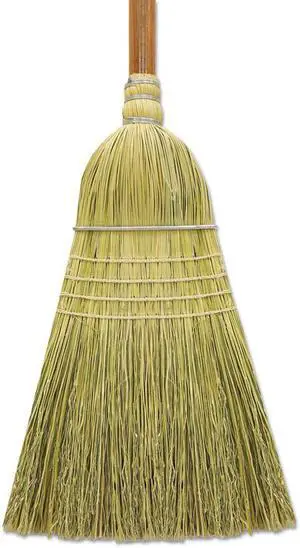 Corn/Fiber Lobby Brooms, 36", Gray/Natural, 12/Carton BR10016