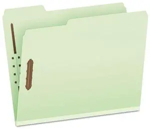 Pendaflex Pressboard Folders w/ 3" Capacity Fasteners, Green, 25/Box (PFX17187)