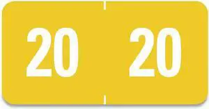 Year 2021 End Tab Folder Labels, 1.5 x 0.75, Yellow/Black, 500 Labels/Roll 68321