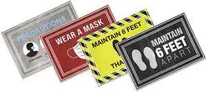Message Floor Mats, 24 x 36, Blue, "Wash Your Hands" 3984528822X3