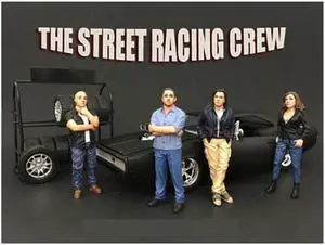 The Street Racing Crew 4 Piece Figure Set For 1:18 Scale Models by American Diorama