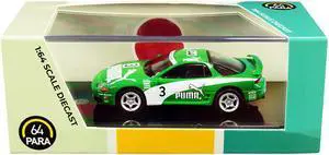Mitsubishi 3000GT GTO RHD (Right Hand Drive) #3 "Puma" Green and White 1/64 Diecast Model Car by Paragon