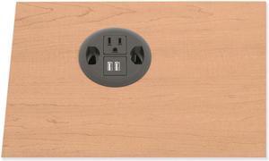 USB AC Power Hub Grommet 3" Diameter Black HGRMTUSB2X