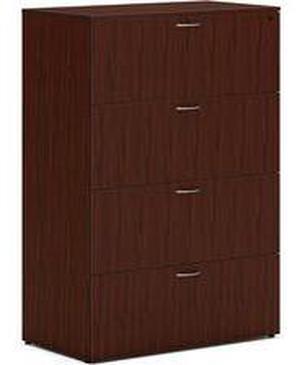 HON LLF3620L4LT1 Mod Lateral File Cabinet, Mahogany, 4 Drawers
