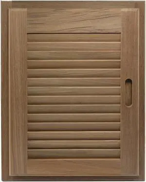 WHITECAP TEAK LOUVERED DOOR & FRAME 15" X 20" RIGHT HAND