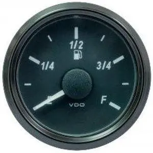 VDO SingleViu 52mm (2-1/16") Fuel Level Gauge - E/F Scale 240-33 Ohm
