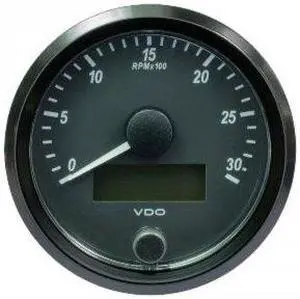 VDO SingleViu 80mm (3-1/8") Tachometer - 3000 RPM