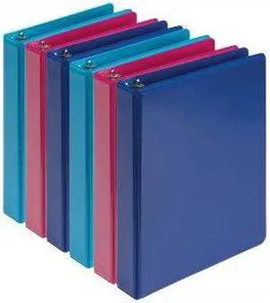 Samsill Ring Binder MP28609 Economy 1" 6 Pack Assorted Colors