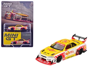 Mini GT Nissan LBER34 Super Silhouette Skyline RHD Right Hand Drive 58 Suppaiman Okinawa Yellow and White with Graphics Limited Edition 164 Diecast Model Car by Mini GT Mini GT Nissan LBER34 Super Silhouette Skyline RHD Right Hand Drive 58 Suppaiman Okinawa Yellow and White with Graphics Limited Edition 164 Diecast Model Car by Mini GT