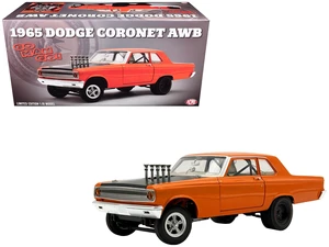 ACME 1965 Dodge Coronet AWB Go Man Go Go Mango Orange with Black Hood Limited Edition to 300 pieces Worldwide 118 Diecast Model Car by ACME ACME 1965 Dodge Coronet AWB Go Man Go Go Mango Orange with Black Hood Limited Edition to 300 pieces Worldwide 118 Diecast Model Car by ACME