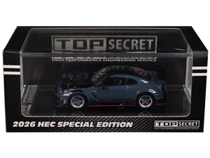BM Creations Nissan Top Secret GTR R35 RHD Right Hand Drive Stealth Gray with Carbon Hood and Top Hobby Expo China 2026 164 Diecast Model Car by BM Creations BM Creations Nissan Top Secret GTR R35 RHD Right Hand Drive Stealth Gray with Carbon Hood and Top Hobby Expo China 2026 164 Diecast Model Car by BM Creations