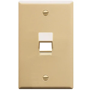Cablesys Ivory Angled Face Plate for 1Gang Communications Setup Cablesys Ivory Angled Face Plate for 1Gang Communications Setup