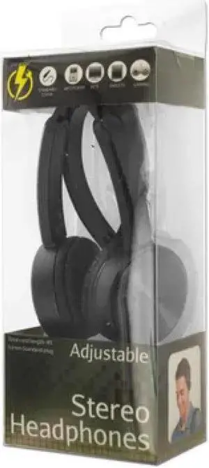 Black Adjustable Stereo Headphones
