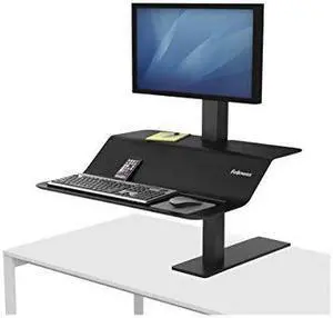 Fellowes 8080101 Lotus Ve Sit-Stand Workstation - Desk Mount For Lcd Display / Keyboard / Mouse - Wood Veneer - Black Ash