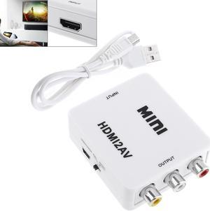 Portable HDMI to AV Video Converter with 1080P Conversion Head Support Computer Connected TV Projector with Audio