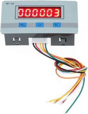 Mini LCD Digital Counter Module DC/AC5V~24V Electronic Totalizer with NPN and PNP Signal Interface 1~999999 Times Counting Range