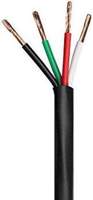 Monoprice Nimbus Series 14 Gauge AWG 4 Conductor CMP-Rated Speaker Wire / Cable - 100ft UL Plenum Rated, 100% Pure Bare Copper With Color Coded Conductors