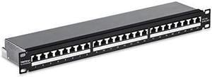 TRENDnet TC-P24C6AS 24-port Cat6A Shielded 1U Patch Panel, 1000BASE-T / 10GBASE-T Support, compatible with cat5e, cat6, cat6a, 110 or Krone type