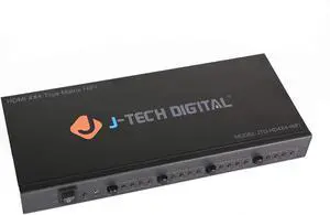 J-Tech Digital ProAV Ultra HD 4K HDMI Matrix 4X4 Switcher 4 Ports Inputs and 4 Port Outputs Supports 4Kx2K@30HZ, HDCP, 3D & Deep Color, HDMI 1.4 Compliant with Control 4 Driver Available