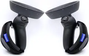 BeswinVR G2- Controller Grips and Knuckle Strap for Reverb G2 (Black, 1 Pair)
