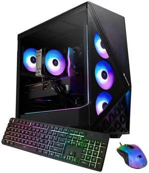 iBUYPOWER Slate Gaming PC Desktop - AMD Ryzen 7 8700F, AMD Radeon RX 6600 8GB, 16GB DDR5 RGB RAM, 1TB NVMe SSD