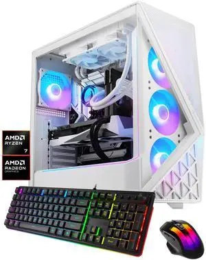 iBUYPOWER Slate Gaming PC Desktop Computer AMD Ryzen 7 7700X3D CPU, AMD Radeon RX 9070 GRE 12GB GPU, 32GB DDR5 RAM, 1TB NVMe SSD, Windows 11 Home, Keyboard, Mouse White iBUYPOWER Slate Gaming PC Desktop Computer AMD Ryzen 7 7700X3D CPU, AMD Radeon RX 9070 GRE 12GB GPU, 32GB DDR5 RAM, 1TB NVMe SSD, Windows 11 Home, Keyboard, Mouse White