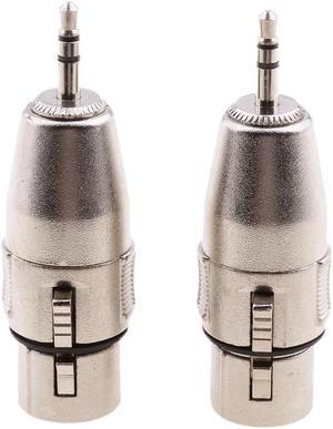 2 Pieces 3.5mm 1/8" TRS to 3 Pin XLR Cable Female Connection Adapter