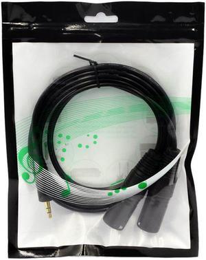 3.5mm TRS Stereo Male to Dual XLR Male Splitter Patch Cable Unbalanced Mini Jack 1/8 to Double XLR Breakout Cable (1pcs)