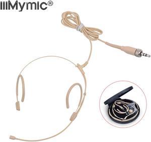 Upgrade Version Electret Condenser Headworn Headset Microphone 3.5mm Jack TRS Locking For Sennheiser Body Pack Thick Cable (1pcs)