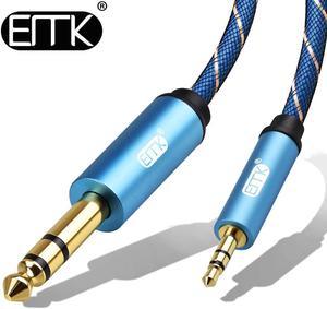 EMK 6.35mm 1/4" Male to 3.5mm 1/8" Male TRS Stereo Audio Cable for iPod, Laptop,Home Theater Devices, Amplifier with Nylon Braid (1pcs)