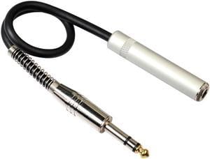 6.35mm Stereo Male to Female Extension Audio Cable Amp Guitar TRS Cable Extension Wire Cord M F Audio Cables 1ft/0.3m (1pcs)