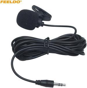 FEELDO 1PC 3.5mm TRS Microphone Kit Clip On For Car GPS Interior Handsfree Calls With Jack and 3M Cable (1pcs)