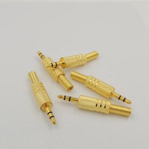 Lot of 50pcs gold plated Stereo 1/8" 3.5mm 3Pole male Plug Audio TRS adapter Connector Booted repair headphone jack SOLDER (1pcs)