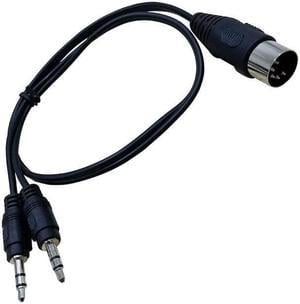 50CM MIDI Y Splitter Cable 5Pin DIN Plug Male to 2x3.5mm TRS SmartPhone AUX Headphone Stereo Jack Adapter Input Cable 1.5m (1pcs)